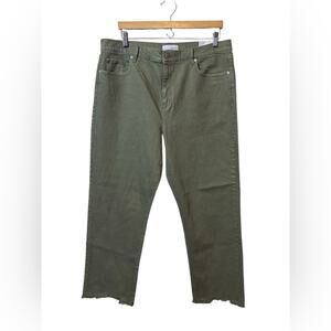 NEW LOFT | the straight crop high rise 32 14 regular fit jeans green